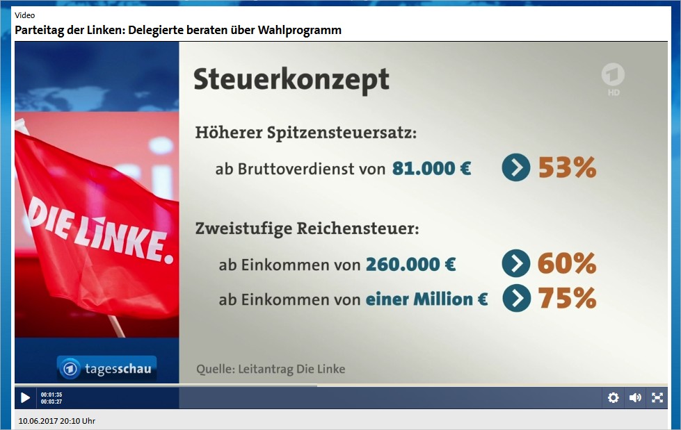 Programmbeschwerde: Steuerkonzept der LINKEn
