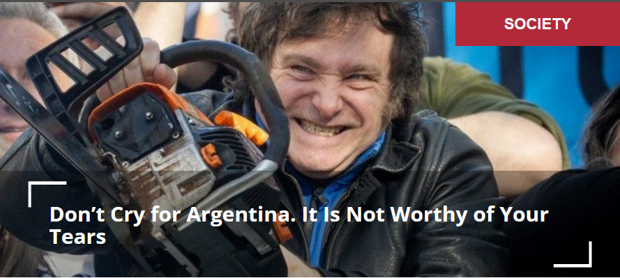 Weine nicht um Argentinien. Es ist deine Tränen nicht wert