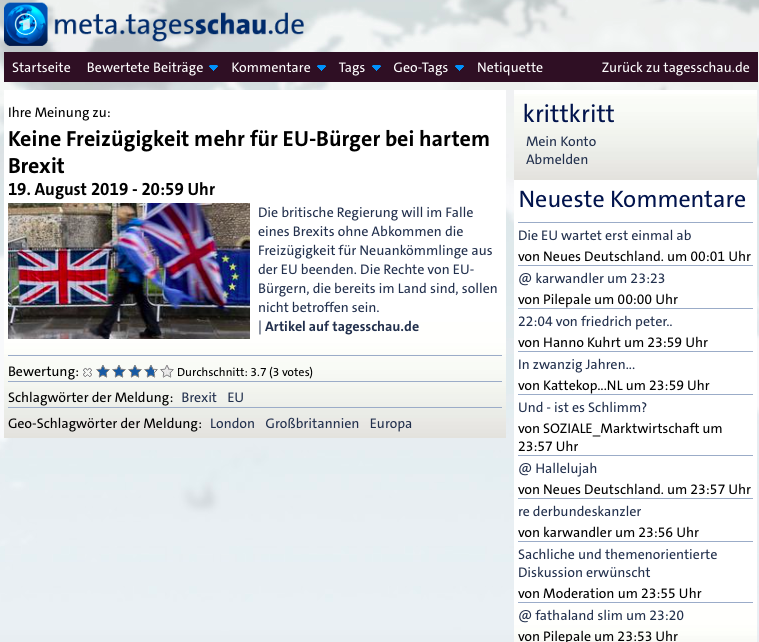 meta Tagesschau. keine Kommentare vorhanden